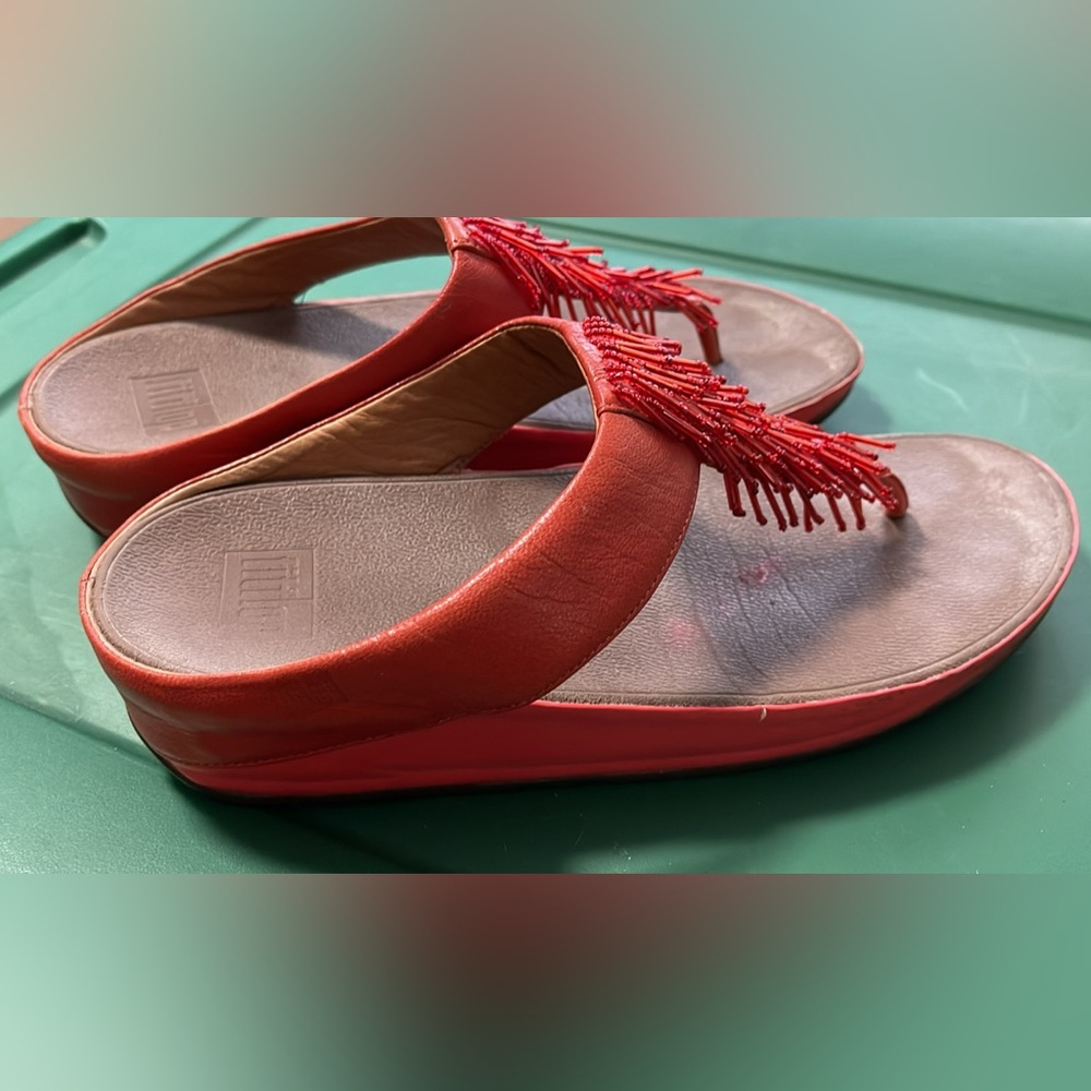 Fitflop Rumba Cha Cha Red Beaded Women's Sandals